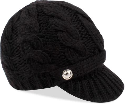 michael kors pointelle cable knit peak hat|New Pointelle cable knit peak cap hat with brim Michael Kors.